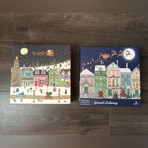 Galison Festive Holiday Puzzle Set